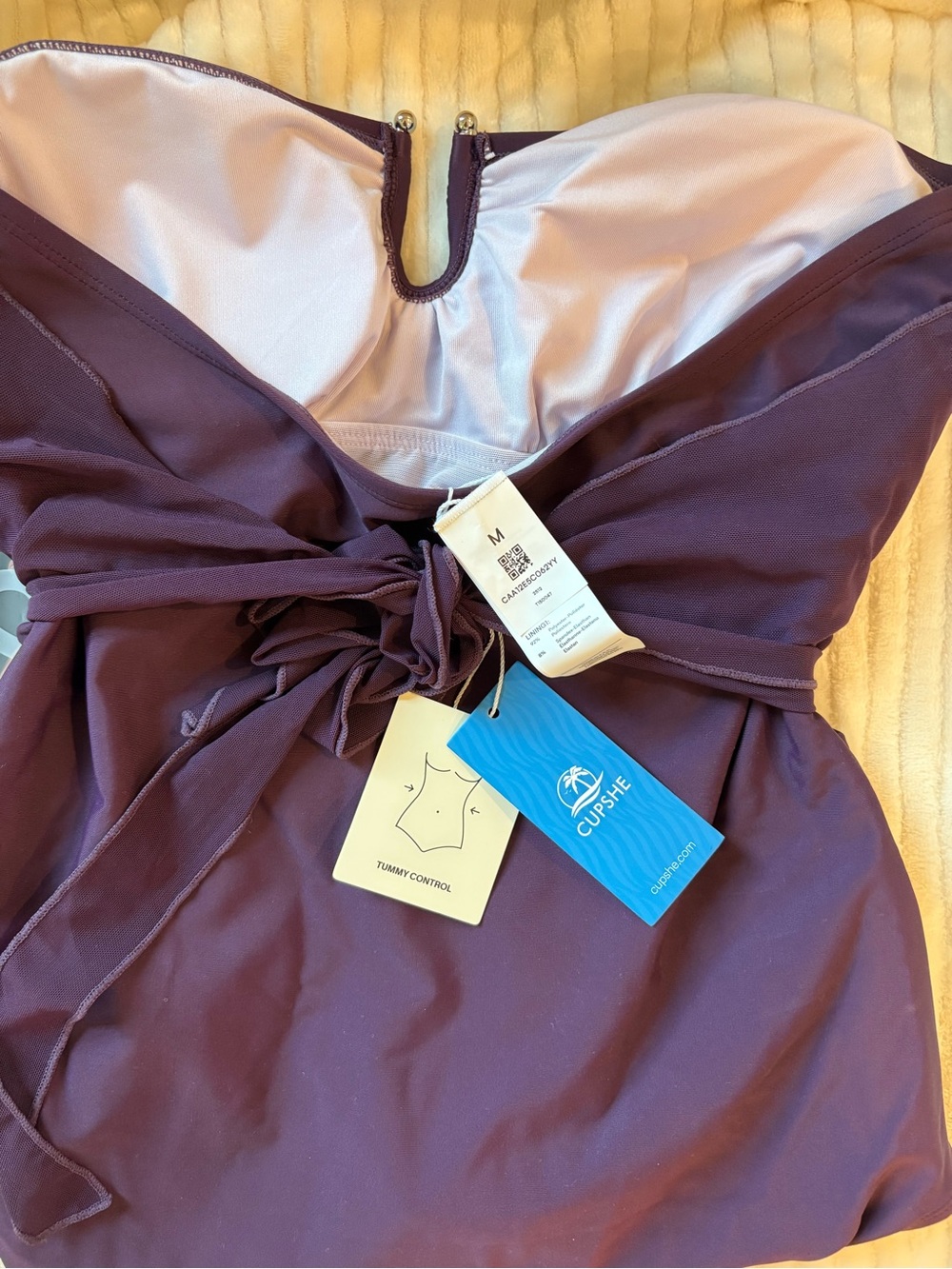 NWT - Cupshe Beach Angel Tummy Control One-Piece Swimsuit - Picture 5 of 7